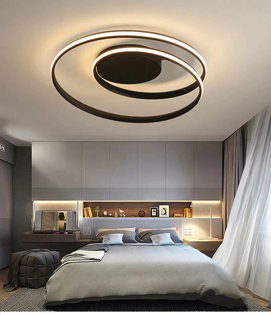 New Modern Ceiling Light For Living Room Bedroom Dining White&amp;Black Aluminum Alloy Lamp Fixtures