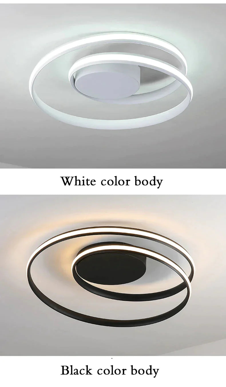 New Modern Ceiling Light For Living Room Bedroom Dining White&amp;Black Aluminum Alloy Lamp Fixtures