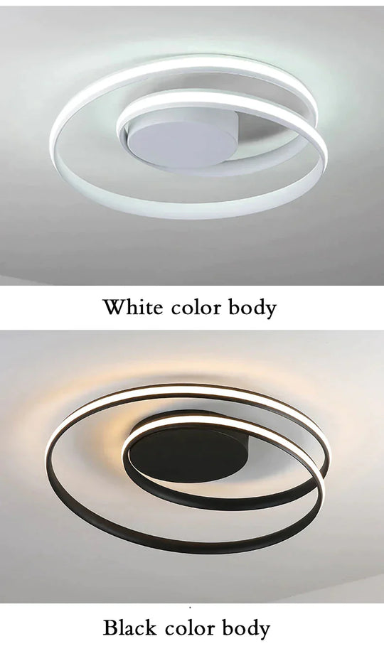 New Modern Ceiling Light For Living Room Bedroom Dining White&amp;Black Aluminum Alloy Lamp Fixtures