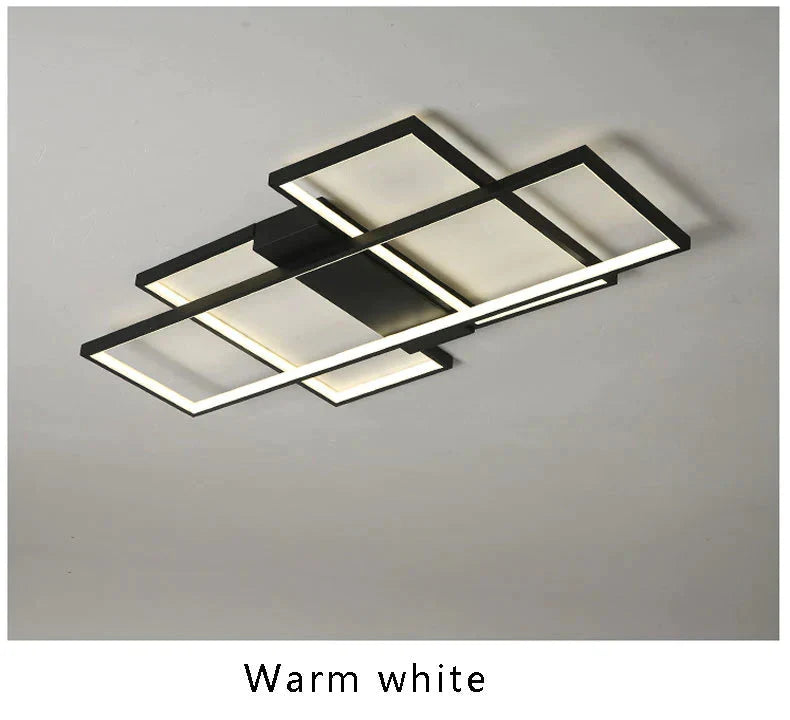 Modern Led Ceiling Light Living Room Bedroom Dining Aluminum Alloy Black&amp;White Chandelier Lamp