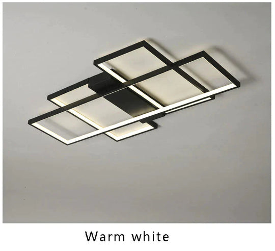 Modern Led Ceiling Light Living Room Bedroom Dining Aluminum Alloy Black&amp;White Chandelier Lamp