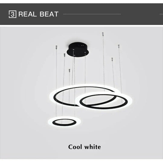 Black Cricle Modern Led Pendant Light Surface Mounted Hanging Lamp Dining Room Living Luminaire /