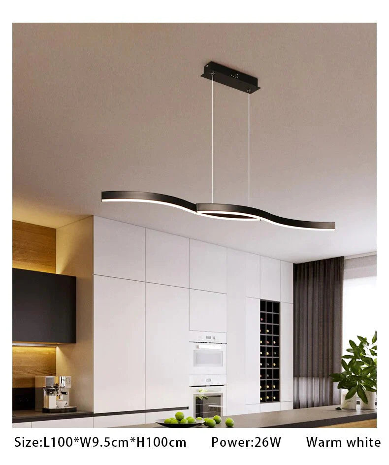 Acrylic Modern Led Pedant Light Hanging Lamp 120Cm 100Cm New Pendant For Dining Room Kitchen Office