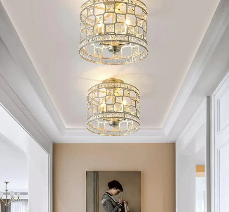 Nordic Led Pendant Lights Crystal Art Deco Round Gold Lamp For Kids Room Living Modern Retro