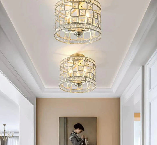 Nordic Led Pendant Lights Crystal Art Deco Round Gold Lamp For Kids Room Living Modern Retro