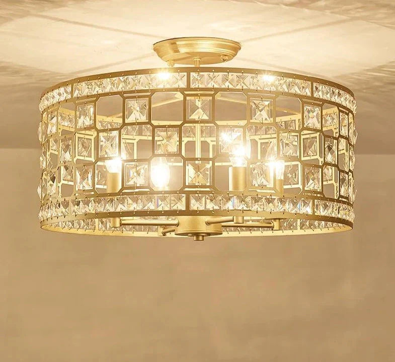 Nordic Led Pendant Lights Crystal Art Deco Round Gold Lamp For Kids Room Living Modern Retro