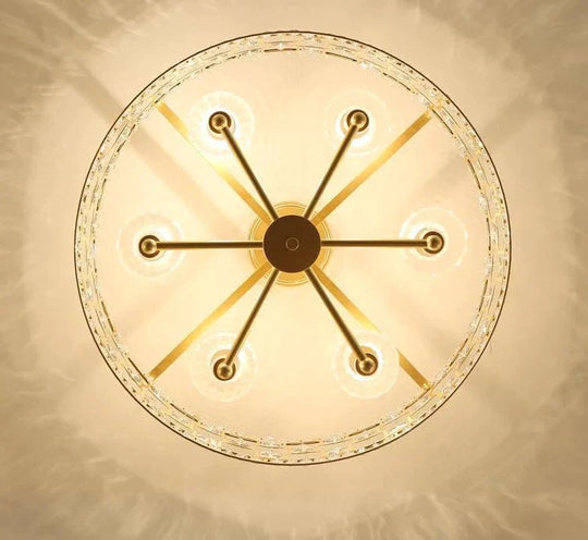 Nordic Led Pendant Lights Crystal Art Deco Round Gold Lamp For Kids Room Living Modern Retro