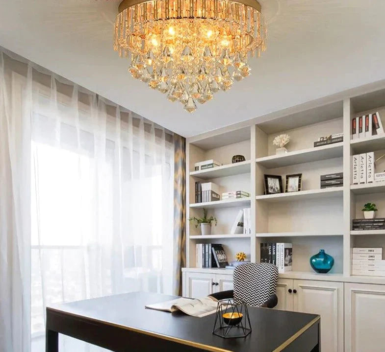 Vintage Led Crystal Pendant Lights Romantic Bedroom Kitchen Living Room Lamp Nordic Light