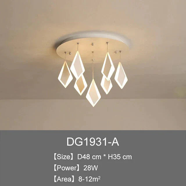 Post Modern Led Pendant Lights Rhombus Acrylic Decor Lamp For Dining Room Bedroom Kitchen Nordic