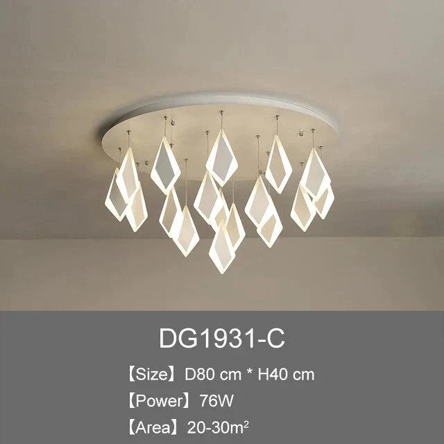 Post Modern Led Pendant Lights Rhombus Acrylic Decor Lamp For Dining Room Bedroom Kitchen Nordic
