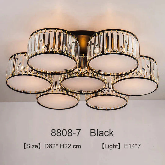 Modern Black Pendant Lights Led Crystals Lamp Fixtures For Study Kids Bedroom Kitchen Dining Room