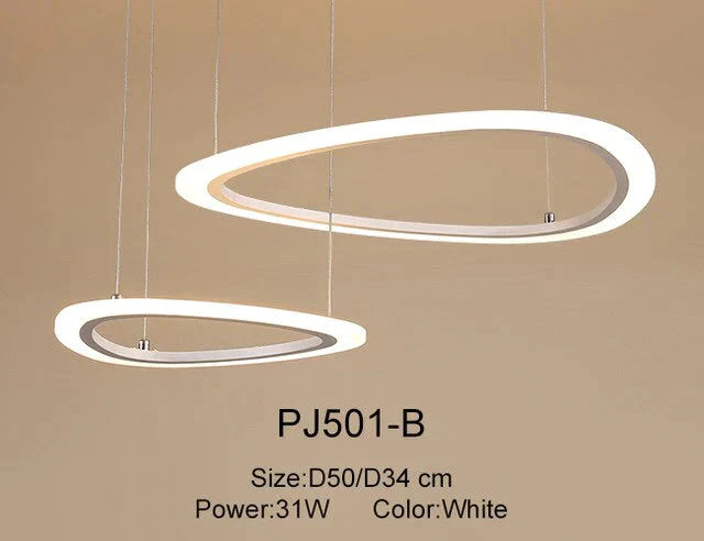 Nordic Led Pendant Lights Art Rings Hanging Lamp For Kitchen Living Room Bedroom Cafe Bar Stair