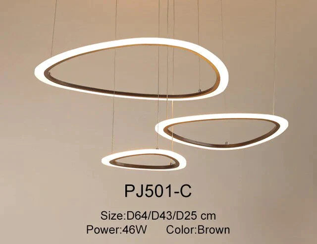 Nordic Led Pendant Lights Art Rings Hanging Lamp For Kitchen Living Room Bedroom Cafe Bar Stair