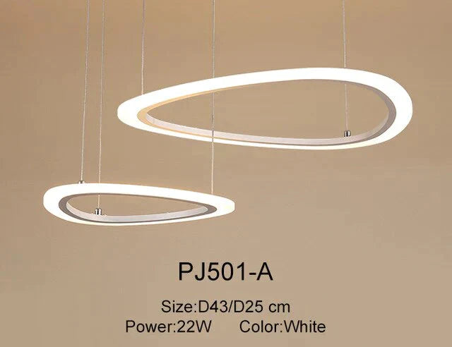 Nordic Led Pendant Lights Art Rings Hanging Lamp For Kitchen Living Room Bedroom Cafe Bar Stair