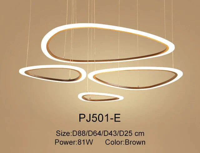 Nordic Led Pendant Lights Art Rings Hanging Lamp For Kitchen Living Room Bedroom Cafe Bar Stair