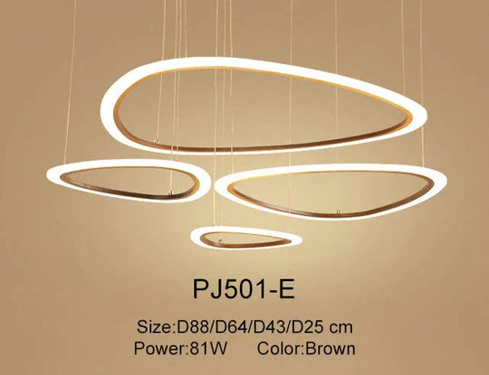 Nordic Led Pendant Lights Art Rings Hanging Lamp For Kitchen Living Room Bedroom Cafe Bar Stair