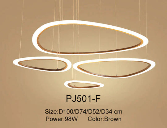 Nordic Led Pendant Lights Art Rings Hanging Lamp For Kitchen Living Room Bedroom Cafe Bar Stair