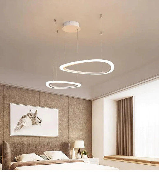 Nordic Led Pendant Lights Art Rings Hanging Lamp For Kitchen Living Room Bedroom Cafe Bar Stair