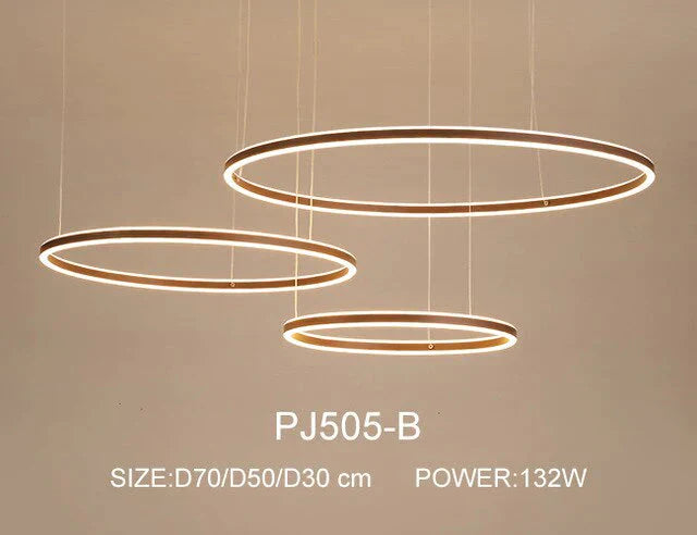 Nordic Led Pendant Lights Art Free Combination Rings Cord Lamp For Living Room Kitchen Cafe Bedroom