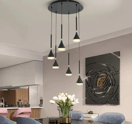Black Color Nordic Style Led Pendant Lights Hanging Lamps Living Room Dining Lighting Luminaria