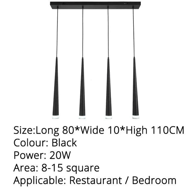 Black Color Nordic Style Led Pendant Lights Hanging Lamps Living Room Dining Lighting Luminaria