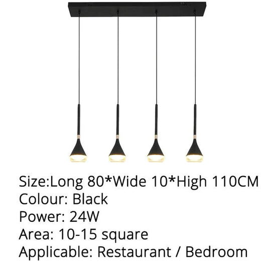 Black Color Nordic Style Led Pendant Lights Hanging Lamps Living Room Dining Lighting Luminaria