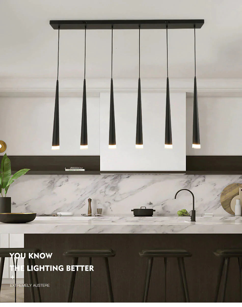 Black Color Nordic Style Led Pendant Lights Hanging Lamps Living Room Dining Lighting Luminaria
