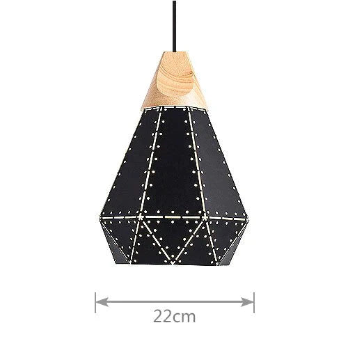 Pendant Light Modern E27 Macron Color Lamp Wood Iron Lampshade Cable 1.2M For Bedroom