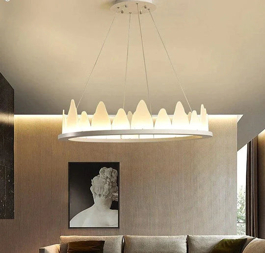 White New Design Round Pendant Lights 36W For Living Room Dining Aluminum Lamp Body Fixtures Deco