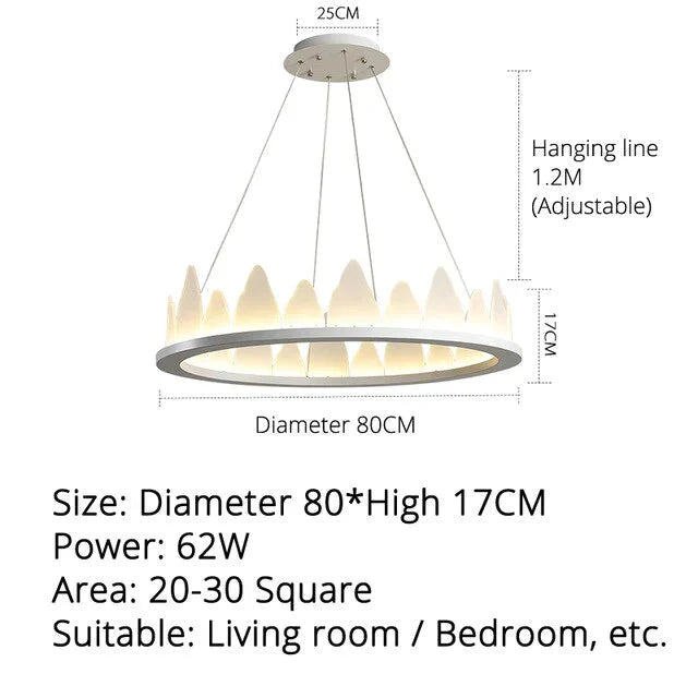 White New Design Round Pendant Lights 36W For Living Room Dining Aluminum Lamp Body Fixtures Deco