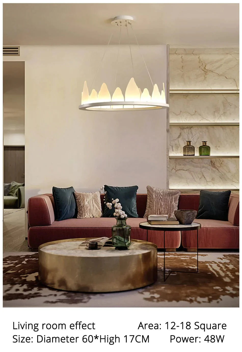 White New Design Round Pendant Lights 36W For Living Room Dining Aluminum Lamp Body Fixtures Deco
