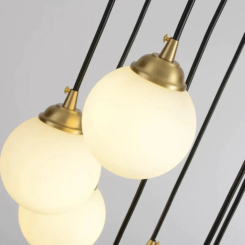 Modern Pendant Light With Round White Glass Ball Living Room Lamp Bedroom Hanging Lighting