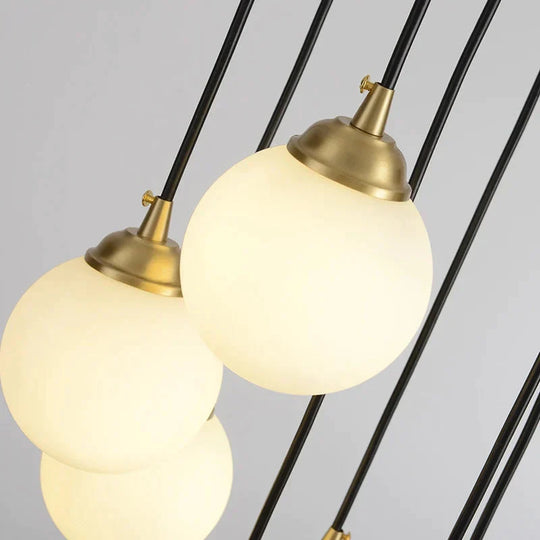 Modern Pendant Light With Round White Glass Ball Living Room Lamp Bedroom Hanging Lighting
