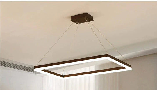Square Hanging Lamp Modern Led Pendant Lights For Living Room With Remote Dimmable Home Bedroom