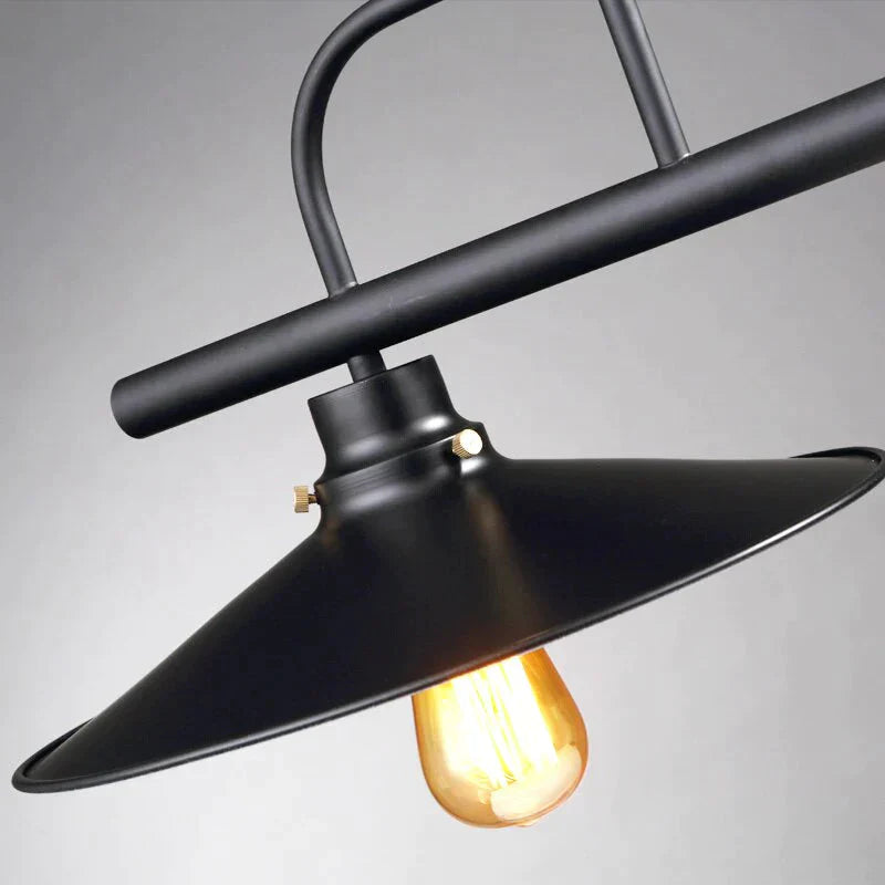 Vintage Pendant Lights For Dining Room Kitchen Fixtures Loft Iron Lampshade Black Retro Restaurant