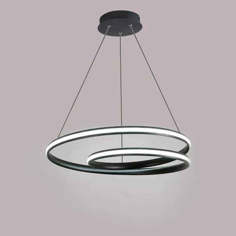 Black Round Modern Led Pendant Lights For Living Room Home Decor Suspension Hanging Lamp Fixtures