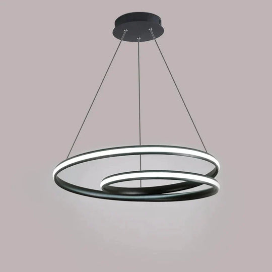 Black Round Modern Led Pendant Lights For Living Room Home Decor Suspension Hanging Lamp Fixtures