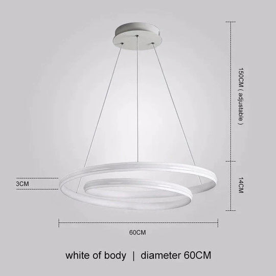 Black Round Modern Led Pendant Lights For Living Room Home Decor Suspension Hanging Lamp Fixtures