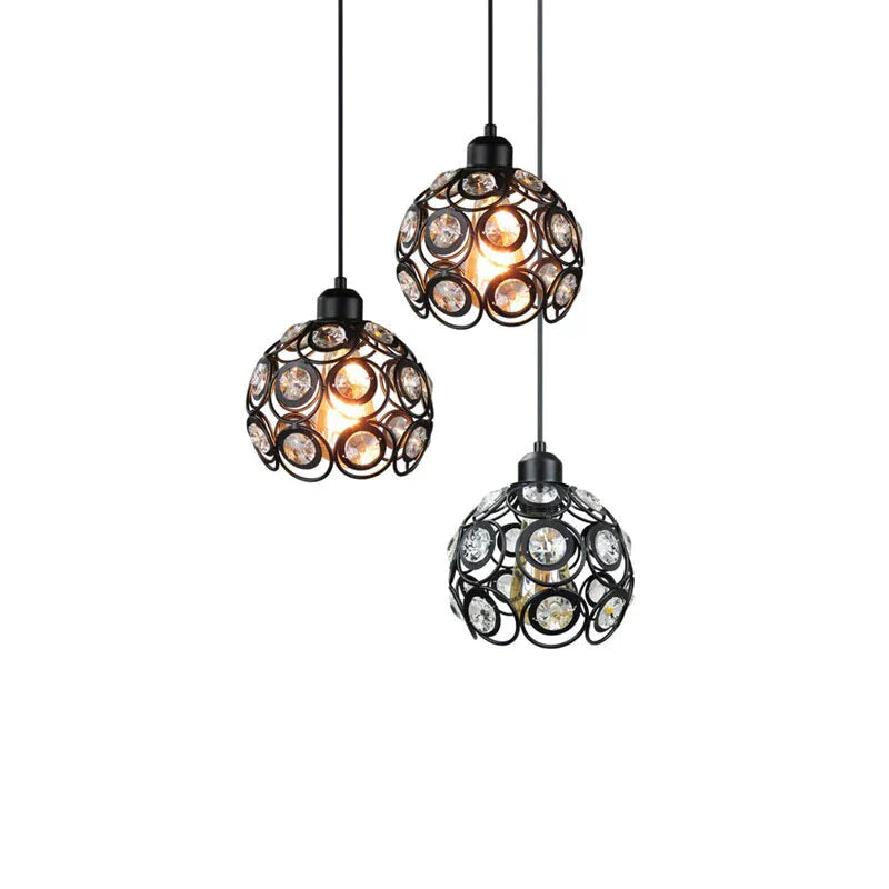Vintage Crystal Pendant Lights Kitchen Fixtures For Dining Room Retro Restaurant Coffee Shop Indoor