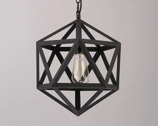 Creative Pendant Lights Loft Retro Industrial Rhombohedron Lamps For Bar/Restaurant Personality