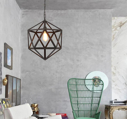 Creative Pendant Lights Loft Retro Industrial Rhombohedron Lamps For Bar/Restaurant Personality