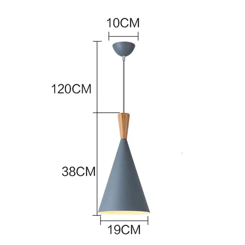 Nordic Creative Bar Loft Pendant Lights Cafe Restaurant Bedroom Multicolor Aluminum Lamp Shade Wood