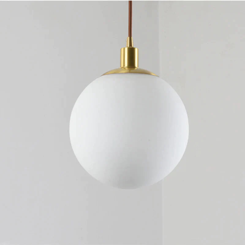 Nordic Loft Brass Single - Head Glass Ball Pendant Lamps E27 Led Hanging Light For Kitchen Living