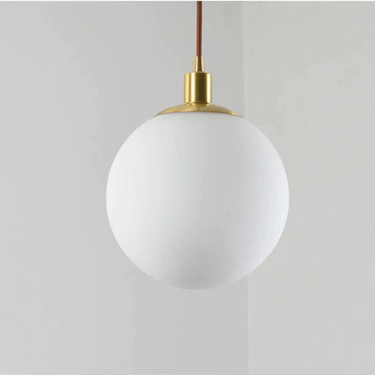 Nordic Loft Brass Single - Head Glass Ball Pendant Lamps E27 Led Hanging Light For Kitchen Living