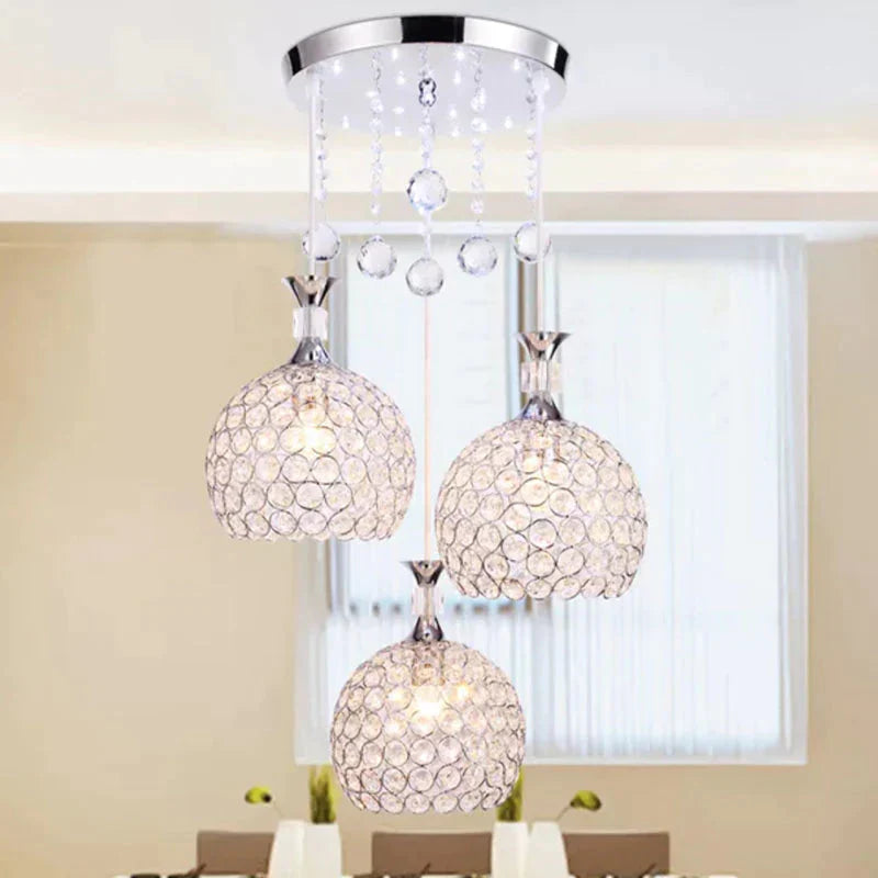 Modern Simplicity Style Indoor Decorations Pendant Lamp E27 Led Crystal Lights For Restaurant 3