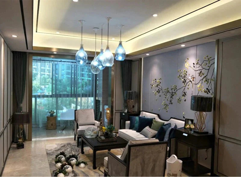 Nordic Loft Glass Pendant Light Led E27 Home Deco Modern Hanging Lamp For Bedroom Living Room
