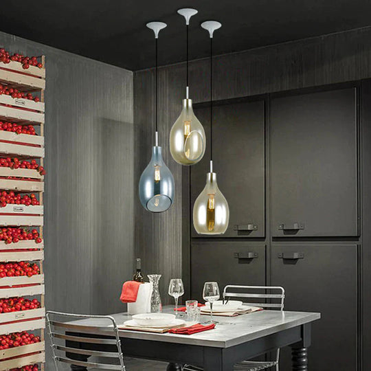 Nordic Loft Glass Pendant Light Led E27 Home Deco Modern Hanging Lamp For Bedroom Living Room