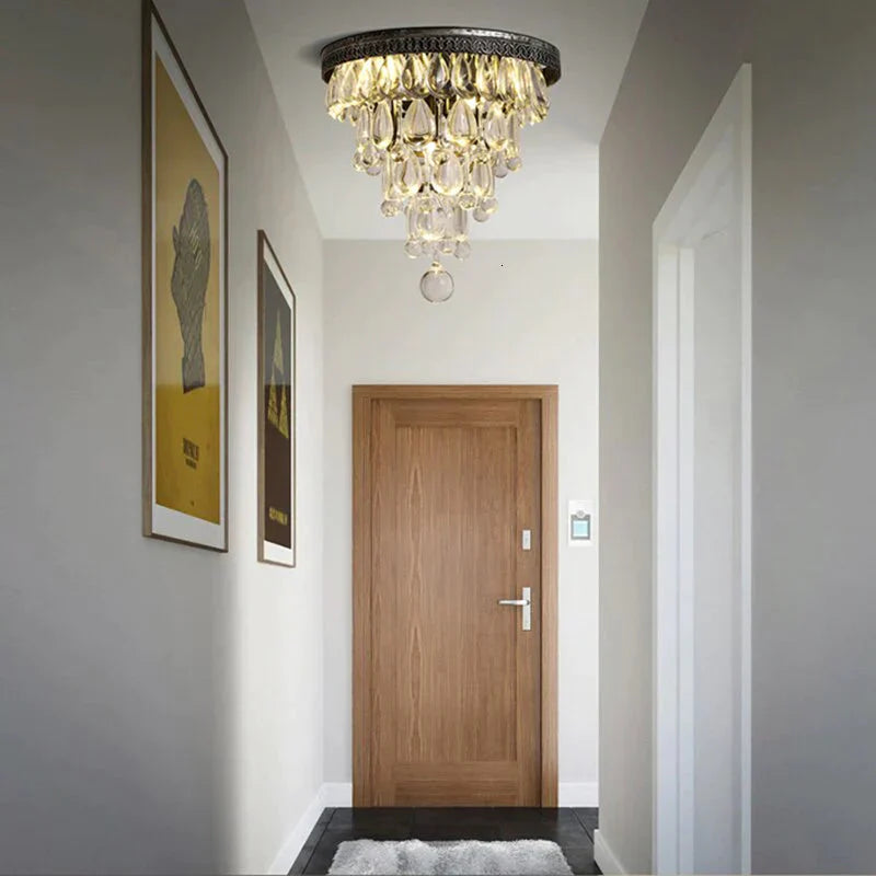 Modern Loft Industrial Vintage Retro Crystal Ceiling Lights E14 Plafonnier Led Lamp Fixture