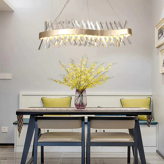 Luxury Crystal Pendant Light Living Room Led Lamps Dining Modern Hanging Lighting Bedroom Kitchen