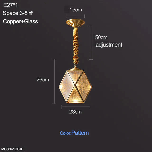 Copper Pendant Lights Dining Retro Glass Lamp Kitchen Modern Lustre Salon Fixtures Loft Lighting